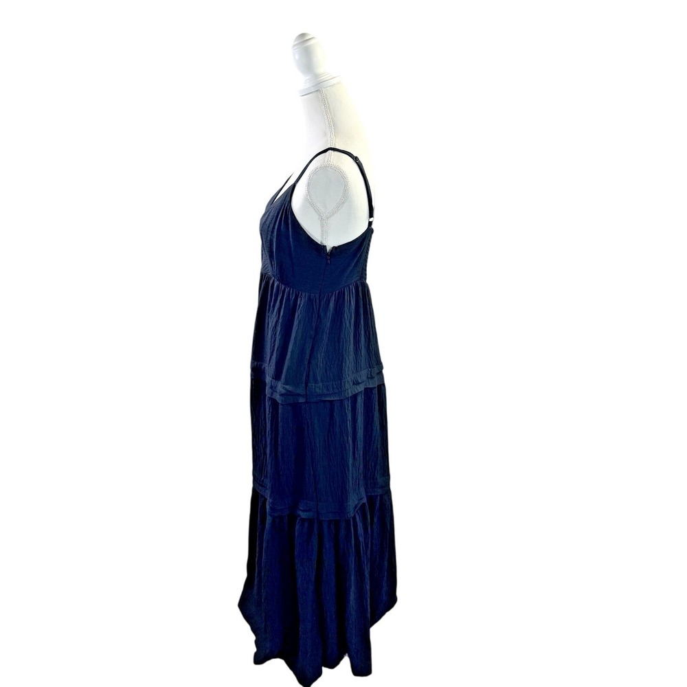 Simply Vera Wang Tiered Maxi Dress Black M cottagecore bohemian summer sundress - Picture 4 of 10